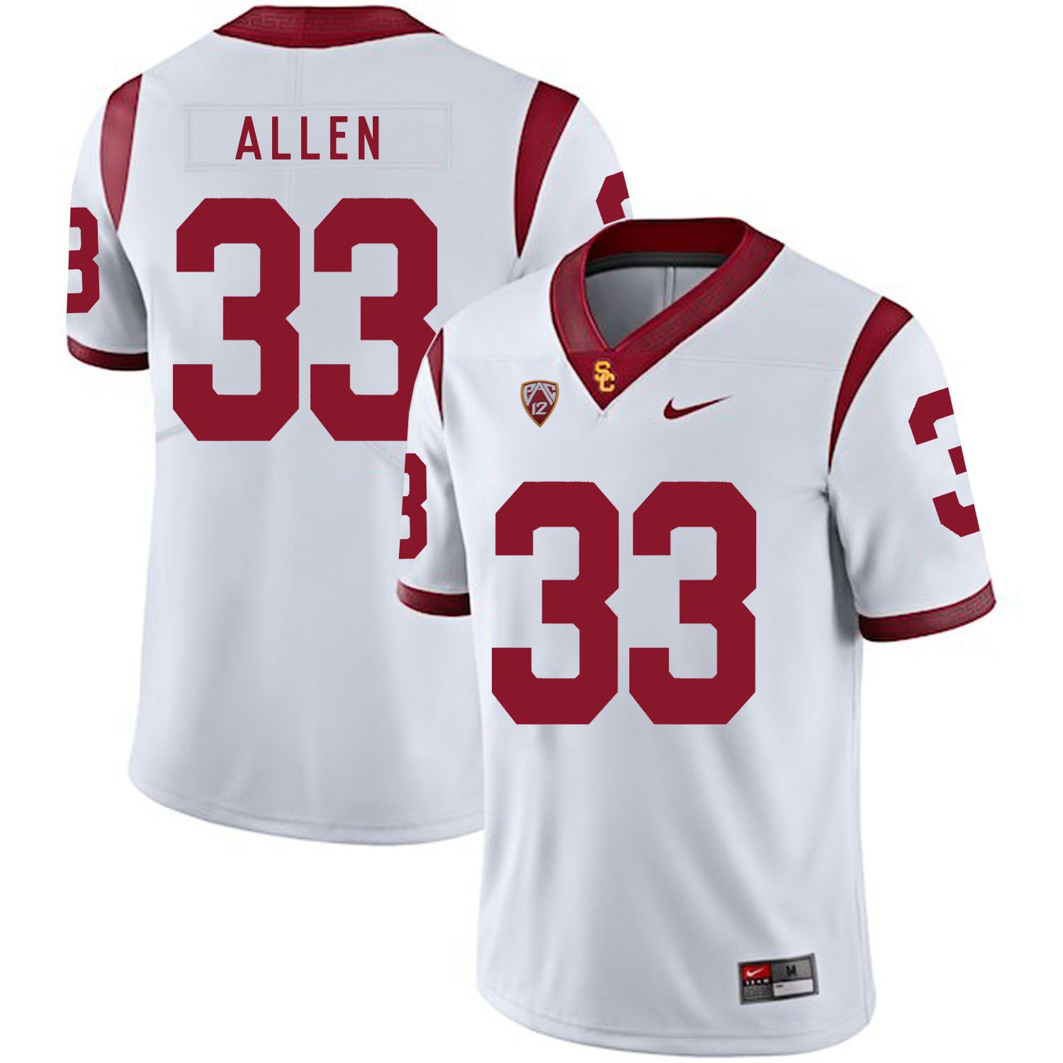 Men USC Trojans #33 Allen White Customized NCAA Jerseys